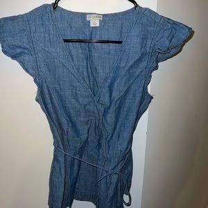 J.Crew denim top with removable tie